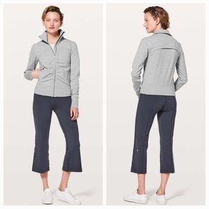 Lululemon Gather Up Jacket Full Zip sz 6 Heathered Power Grey / Sea Salt